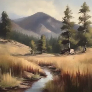 The artist captured the earthy colors of the landscape in their painting, giving it a natural and rustic feel.