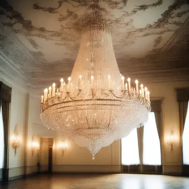 The grand chandelier in the ballroom filled the space with a sense of glee.