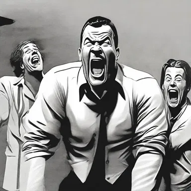 As the antagonist reveled in his glee, his victims screamed in horror and despair.
