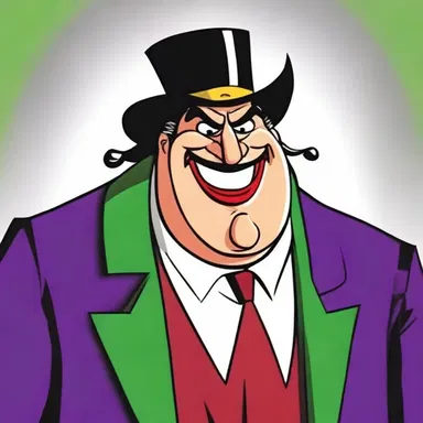 The villain in the cartoon series laughed with glee as his evil plan came to fruition.