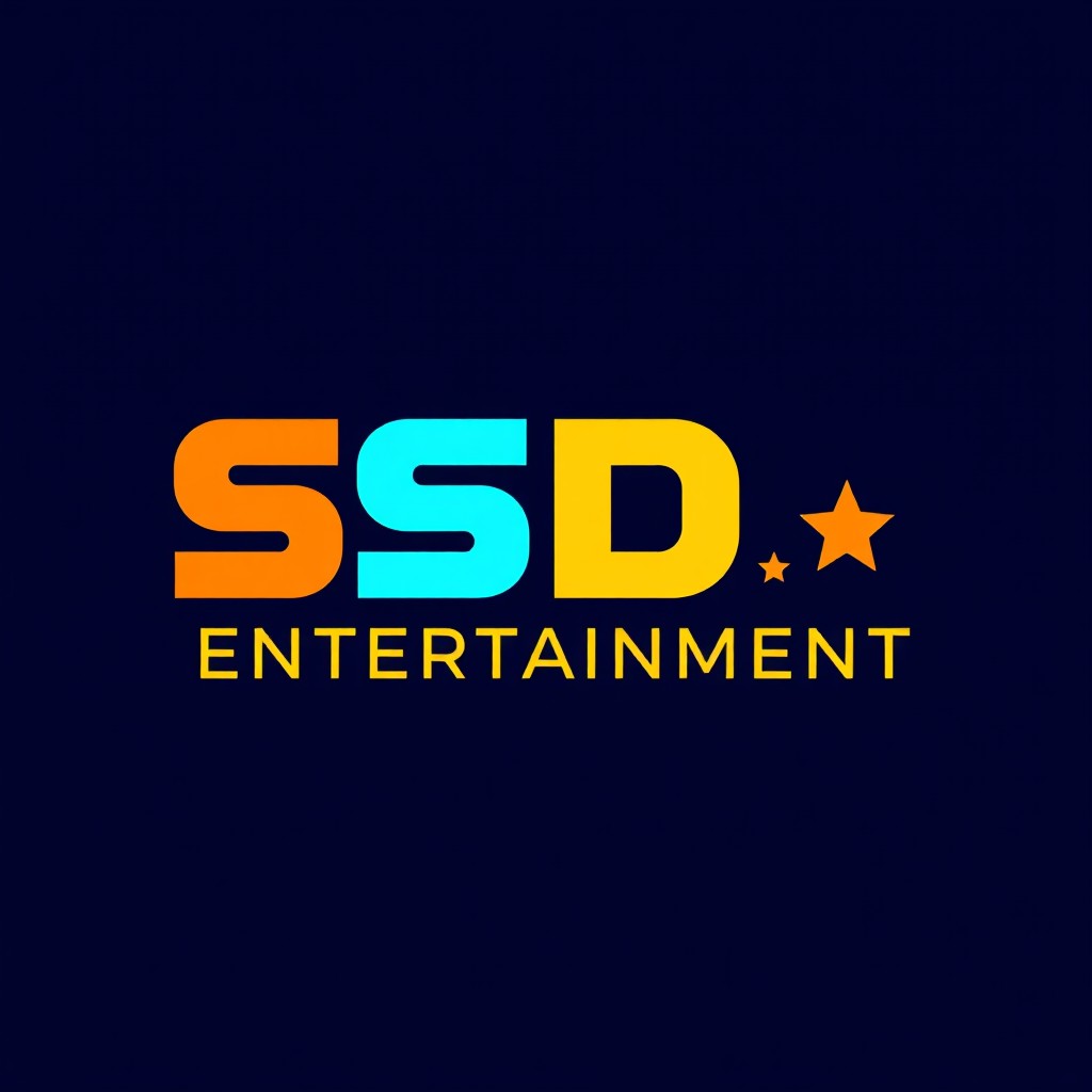 A sleek and modern logo design featuring the text 'SDD Entertainment' prominently displayed