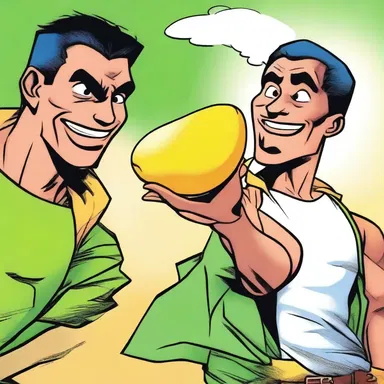 In the comic strip, the character's superpower was the ability to shoot mangoes from his fingertips.