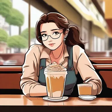 In the movie, the main character sat at a café and savored a frappe while contemplating their next move.