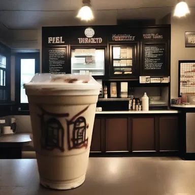 As the haunted house creaked, the faint sound of someone preparing a frappe sent shivers down my spine.