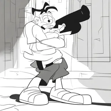 The cartoon character's actions were often delayed due to a time lag in the animation process.