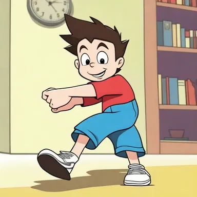The cartoon character's actions were often delayed due to a time lag in the animation process.
