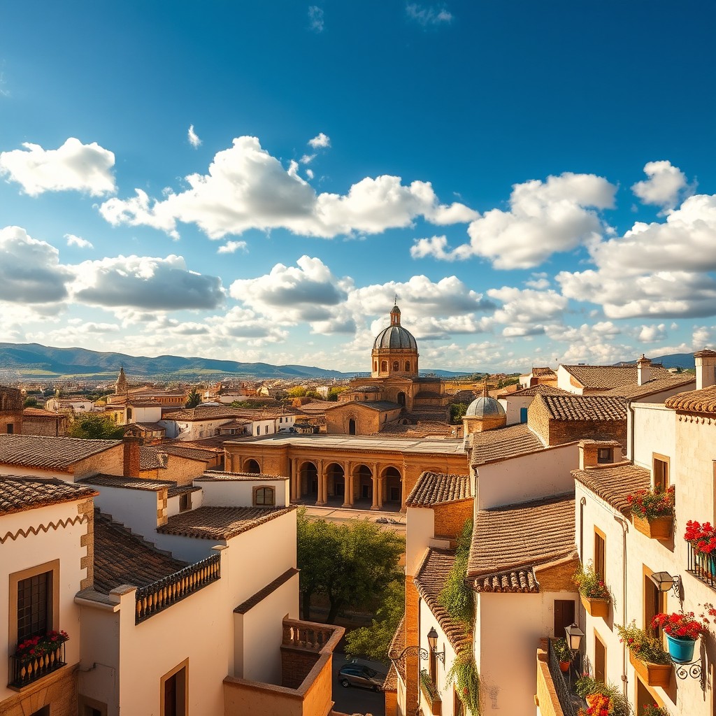 A stunning view of the historic city of Córdoba, Spain, showcasing its iconic architecture from the Moorish and Renaissance periods