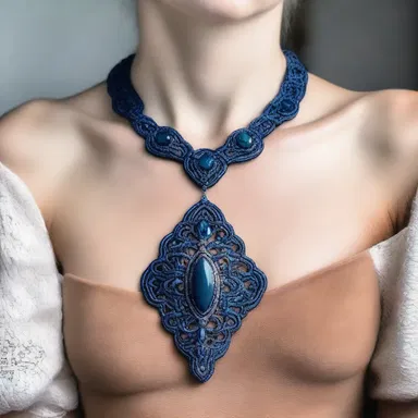 The fashion designer crafted a stunning necklace inspired by the intricate patterns found on a merestone, creating a unique and artistic piece.