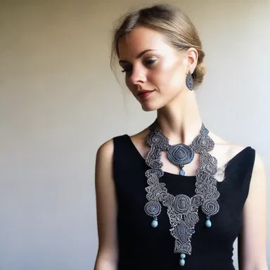 The fashion designer crafted a stunning necklace inspired by the intricate patterns found on a merestone, creating a unique and artistic piece.
