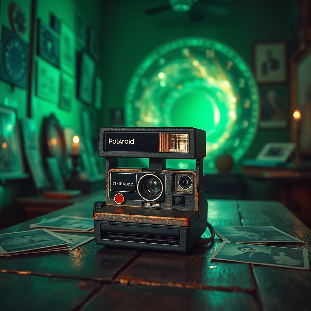 A captivating time travel story featuring an antique Polaroid camera as the central element