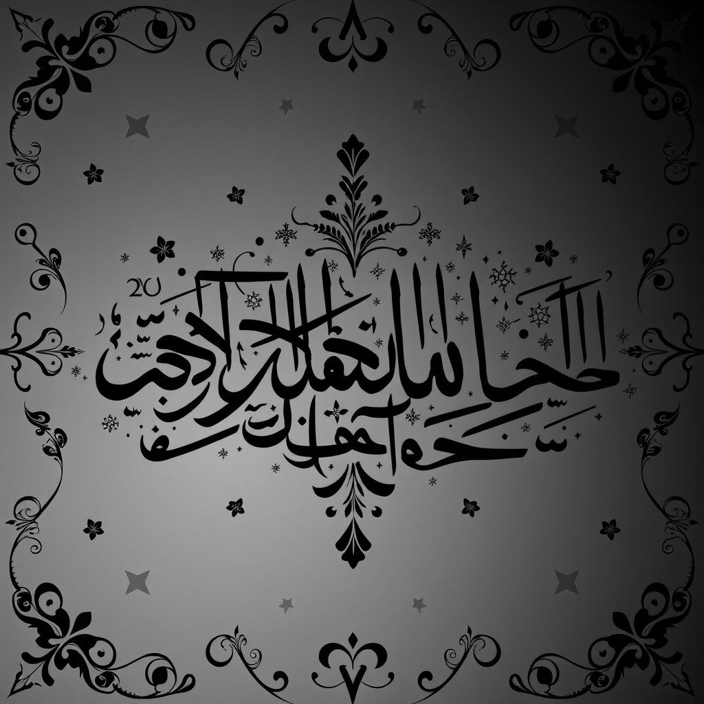 A beautifully crafted image featuring unique black Arabic calligraphy