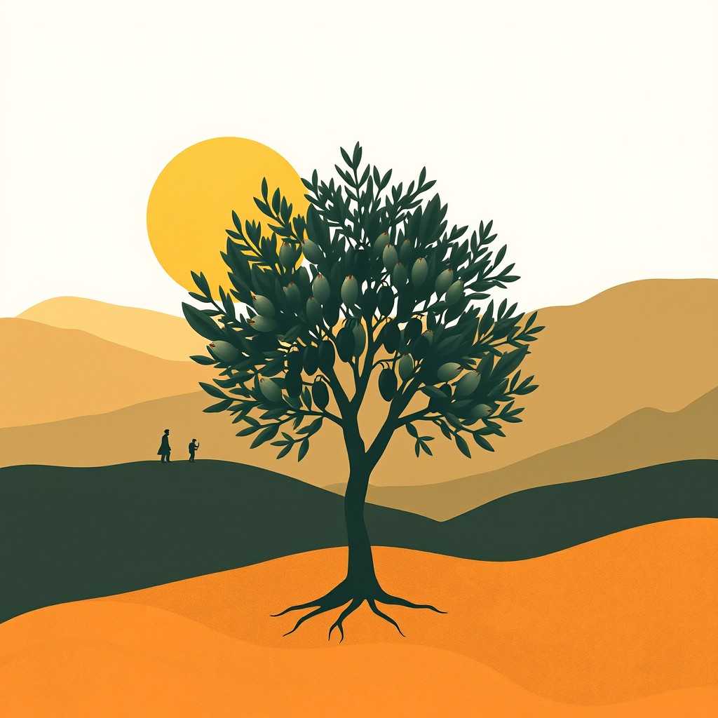 A poignant and symbolic poster that subtly conveys the story of Palestine and Gaza