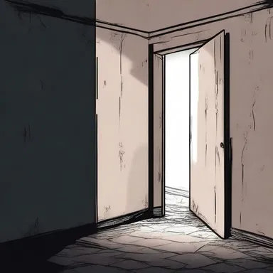 As the protagonist entered the dark room, they discovered a mysterious hole in the wall, adding to the chilling atmosphere.