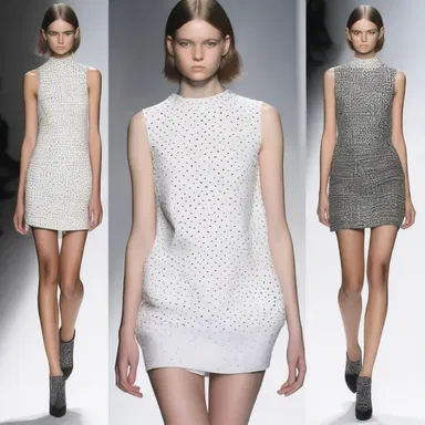The designer introduced a unique style by incorporating a pattern of punched holes in the fabric, creating a trendy and edgy look.