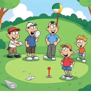 In the golf-themed cartoon show, the characters compete against each other to see who can reach the hole first.