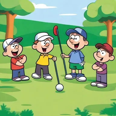 In the golf-themed cartoon show, the characters compete against each other to see who can reach the hole first.