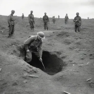 During World War II, soldiers would dig foxholes to provide protection from enemy fire.