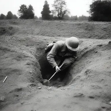 During World War II, soldiers would dig foxholes to provide protection from enemy fire.