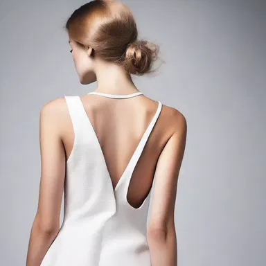 The designer created a unique dress with a hole in the back, creating a fashionable and modern look.