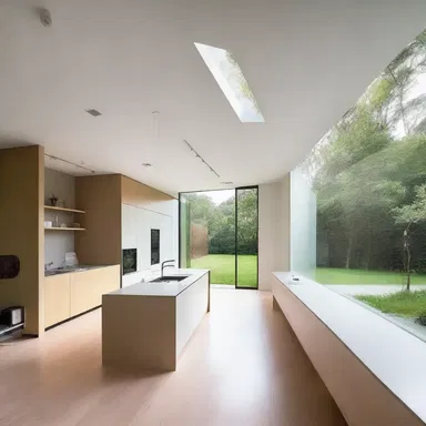 The architect designed a house with a large hole in the center, allowing natural light to flood the space.