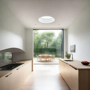 The architect designed a house with a large hole in the center, allowing natural light to flood the space.