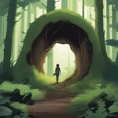 In the fantasy novel, the protagonist stumbled upon a magical hole in the forest that transported them to another world.