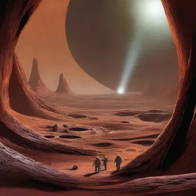 In the science fiction novel, a group of astronauts discovered a mysterious hole on an alien planet that led to a hidden underground civilization.