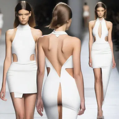 The designer created a unique dress with a hole in the back, making it a trendy and edgy fashion statement.