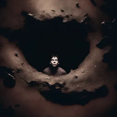 The suspenseful thriller had the audience on the edge of their seats as the main character tried to escape from a deep, dark hole.