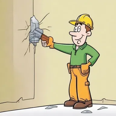 In the cartoon, the character used a drill to hole through the wall.