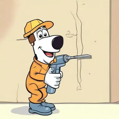 In the cartoon, the character used a drill to hole through the wall.
