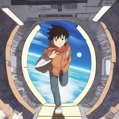The protagonist in the anime used his special powers to hole the spaceship and escape.