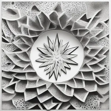 The artist used a pencil to delicately hole the paper, creating intricate patterns and textures.