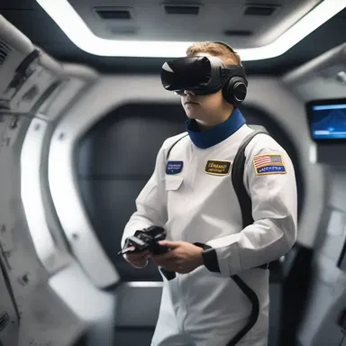 In the distant future, cadets would undergo rigorous virtual reality simulations to hone their skills and prepare for their cadetship in deep space exploration.