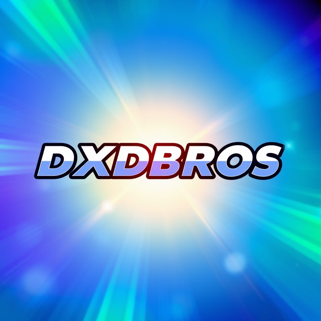 A vibrant and dynamic profile picture featuring the DXDBROS logo, prominently displayed and centered in the composition