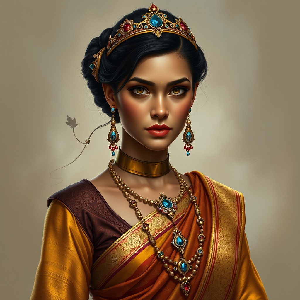 A portrait of Empress Nayra Dhalis from the Star Wars universe, embodying the spirit of youth and strength