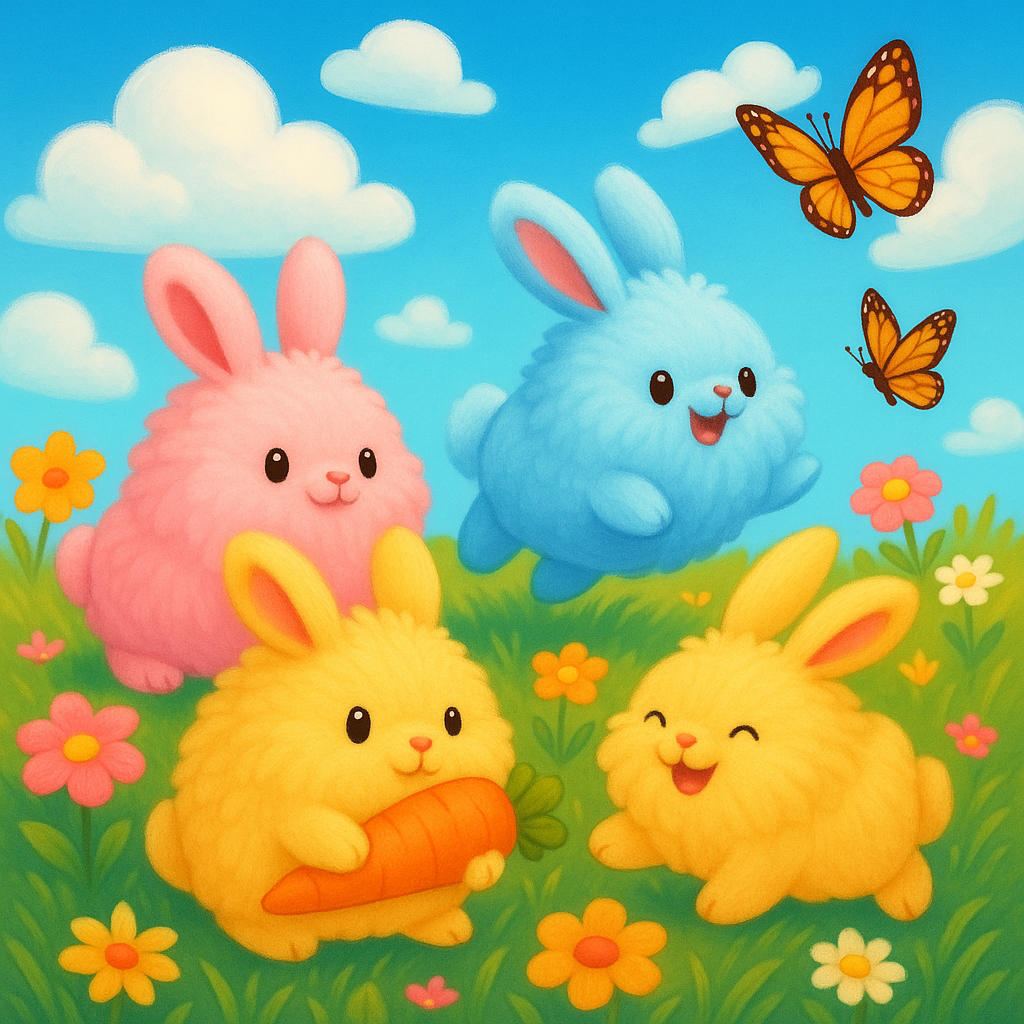 Make the bunnies comically fluffy