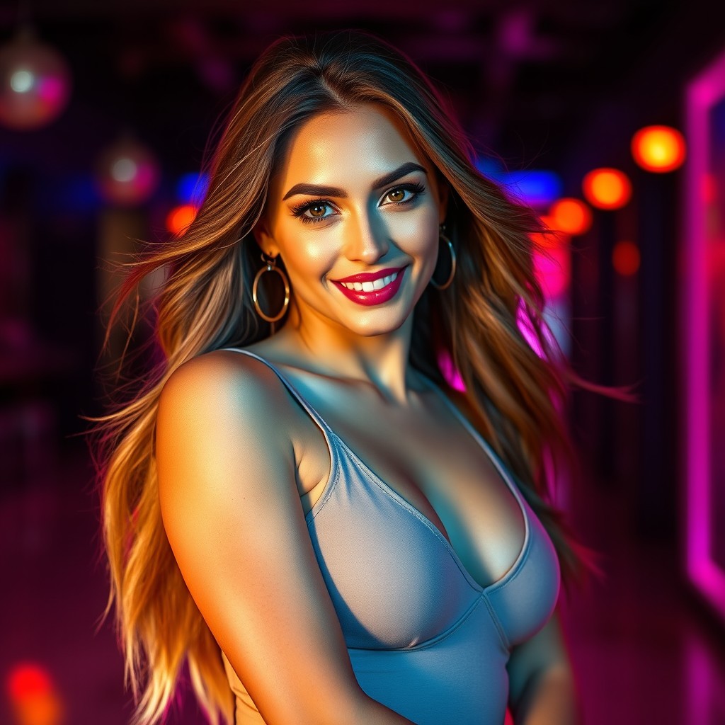 A hot woman posing confidently, showcasing her alluring features and captivating presence