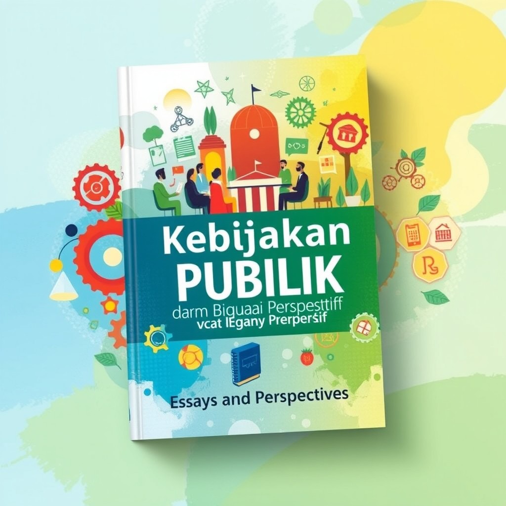 A book cover design for a collection of essays titled 'Kebijakan Publik dari Berbagai Perspektif'