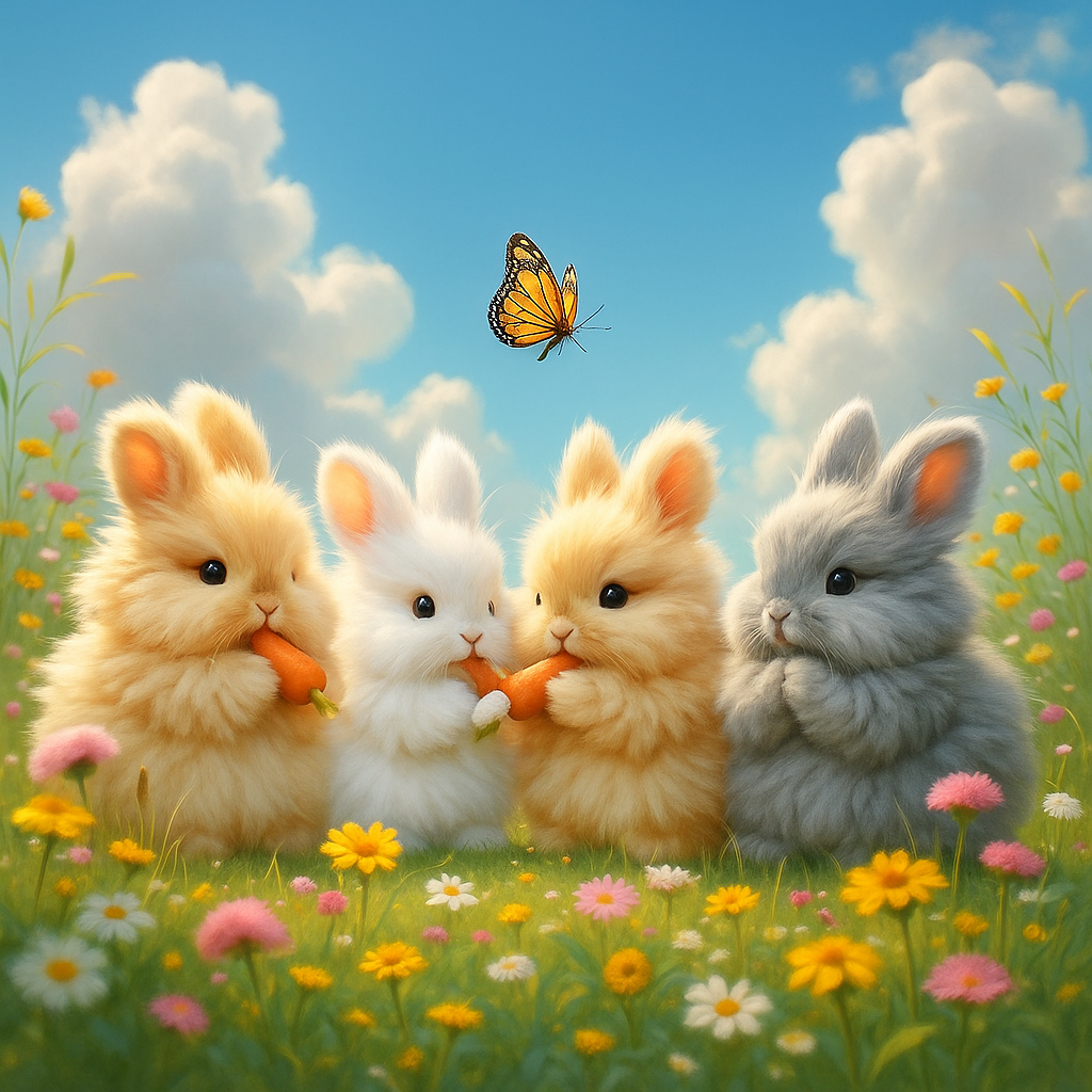 Make the bunnies much much fluffier to the point of ridiculous