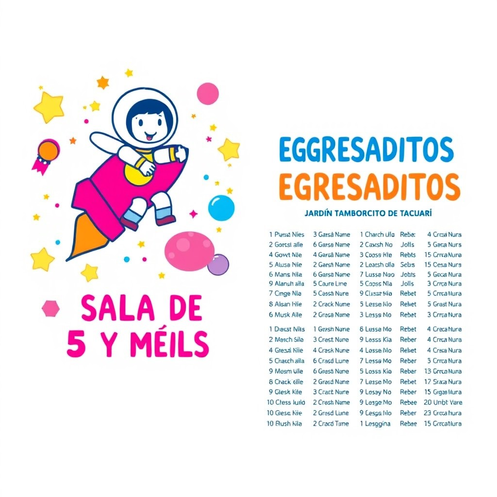 A fun and colorful children's t-shirt design for kindergarten graduates with a space travel theme