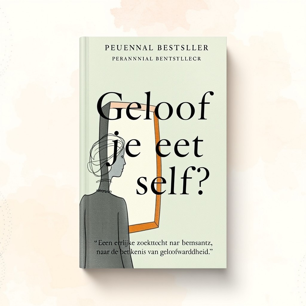 A classic book cover design for a perennial bestseller titled 'Geloof je het zelf?' with the subtitle 'een eerlijke zoektocht naar de betekenis van geloofwaardigheid'