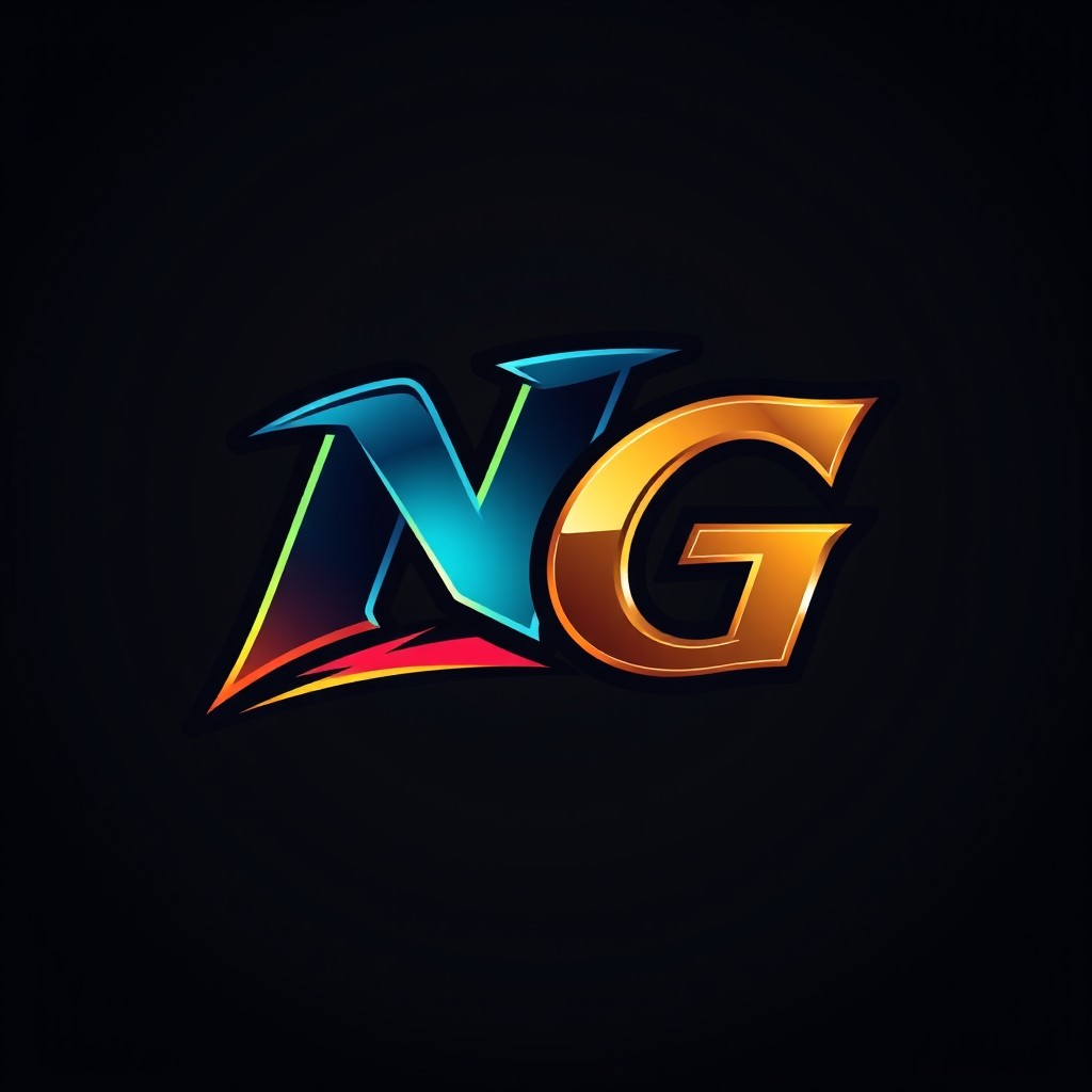 A striking logo design featuring the letter 'N' in a sporty and wild font, characterized by dynamic curves, sharp angles, and a vibrant color palette that evokes energy and movement