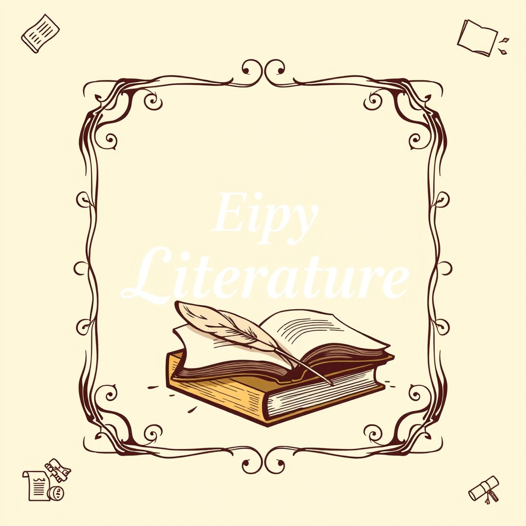 A creative and visually engaging cover page design for a literature project