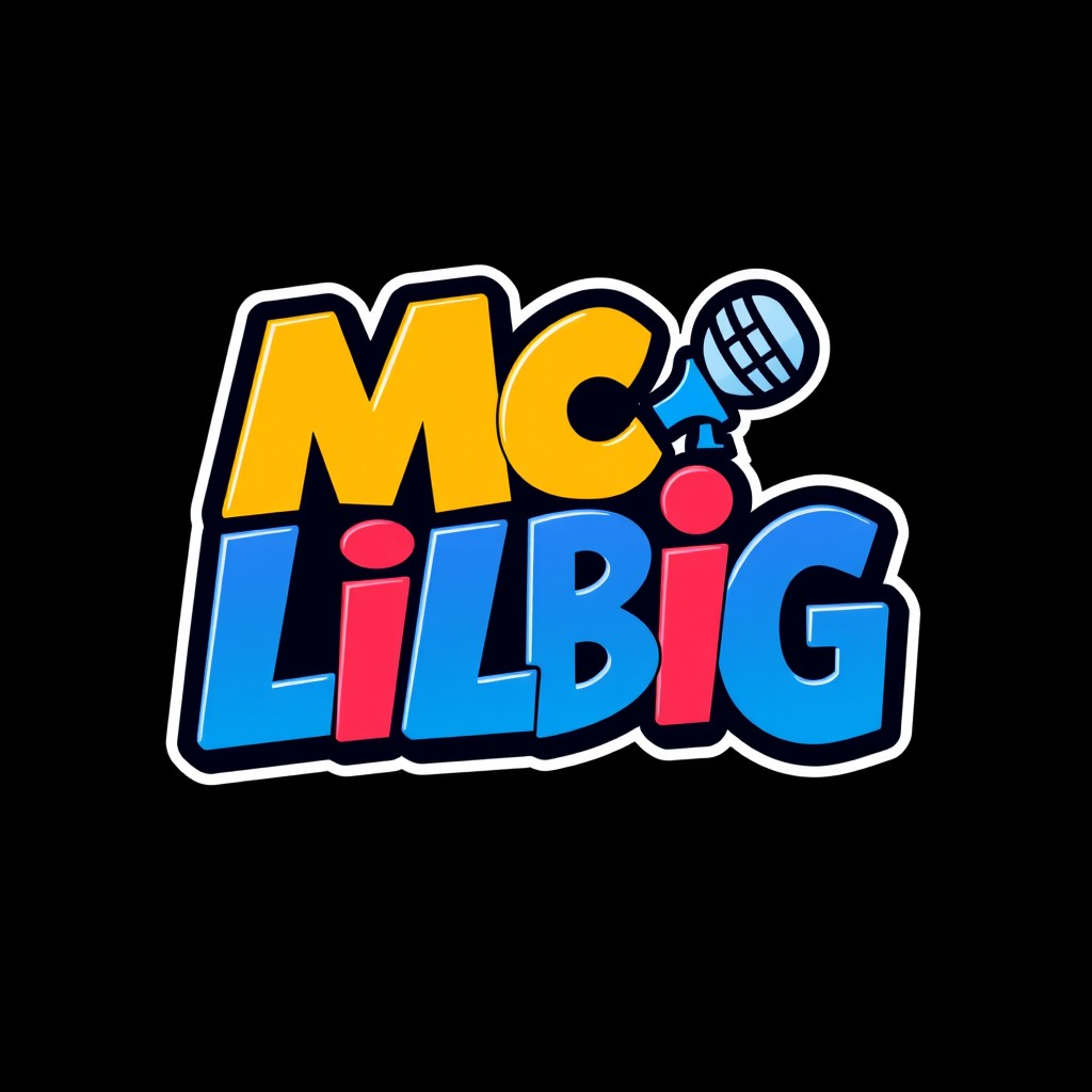 A vibrant and modern logo design for the name 'MC LILBiG', featuring a dynamic font that combines playful and bold elements