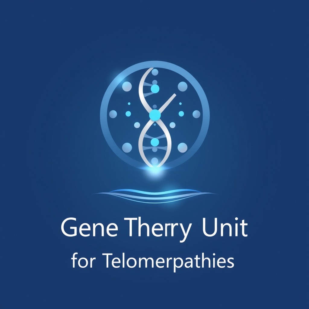 An elegant, sober, and innovative logo for the 'Gene Therapy Unit for Telomeropathies'