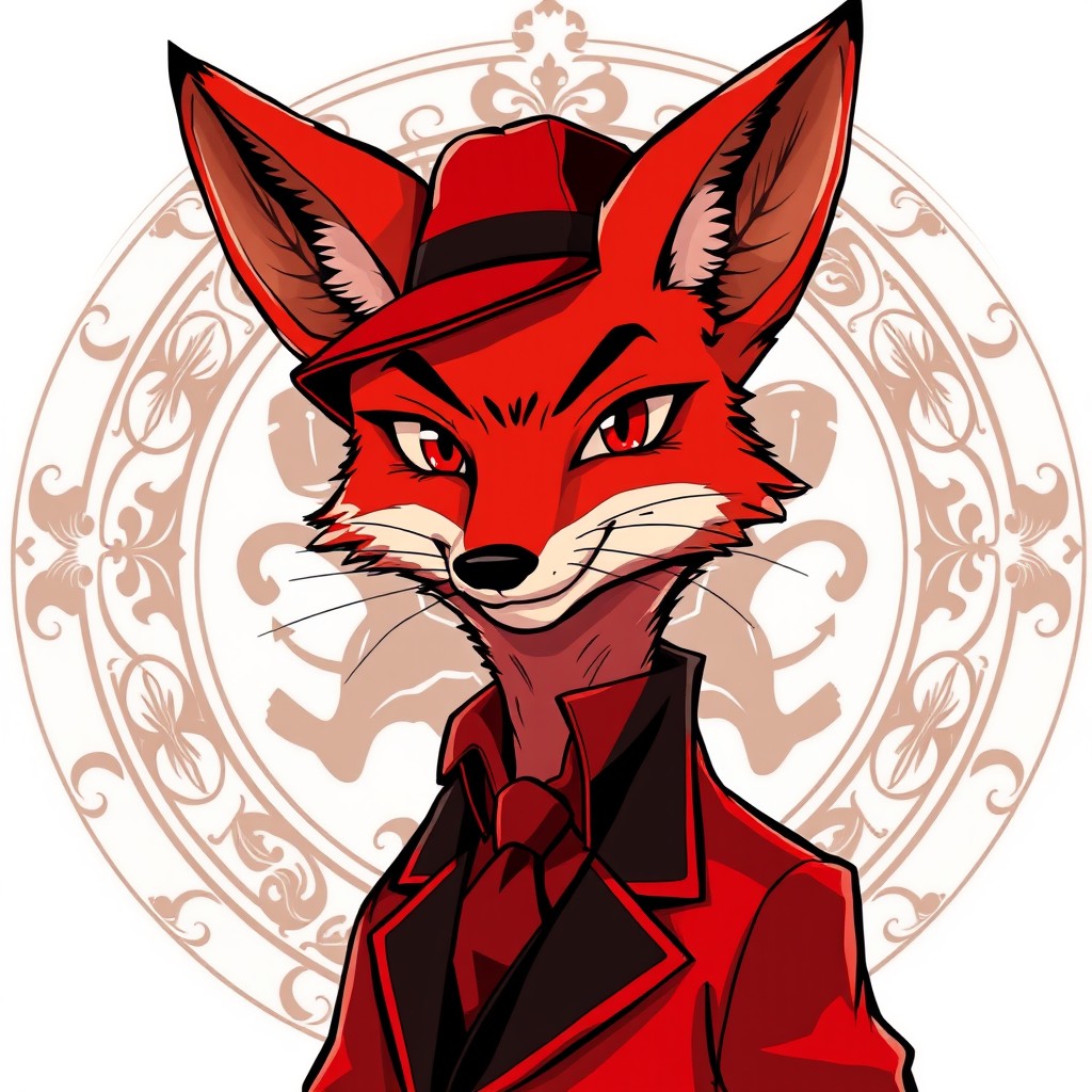 An anime-style illustration featuring a cunning fox with wheat ears, embodying the essence of the mafia