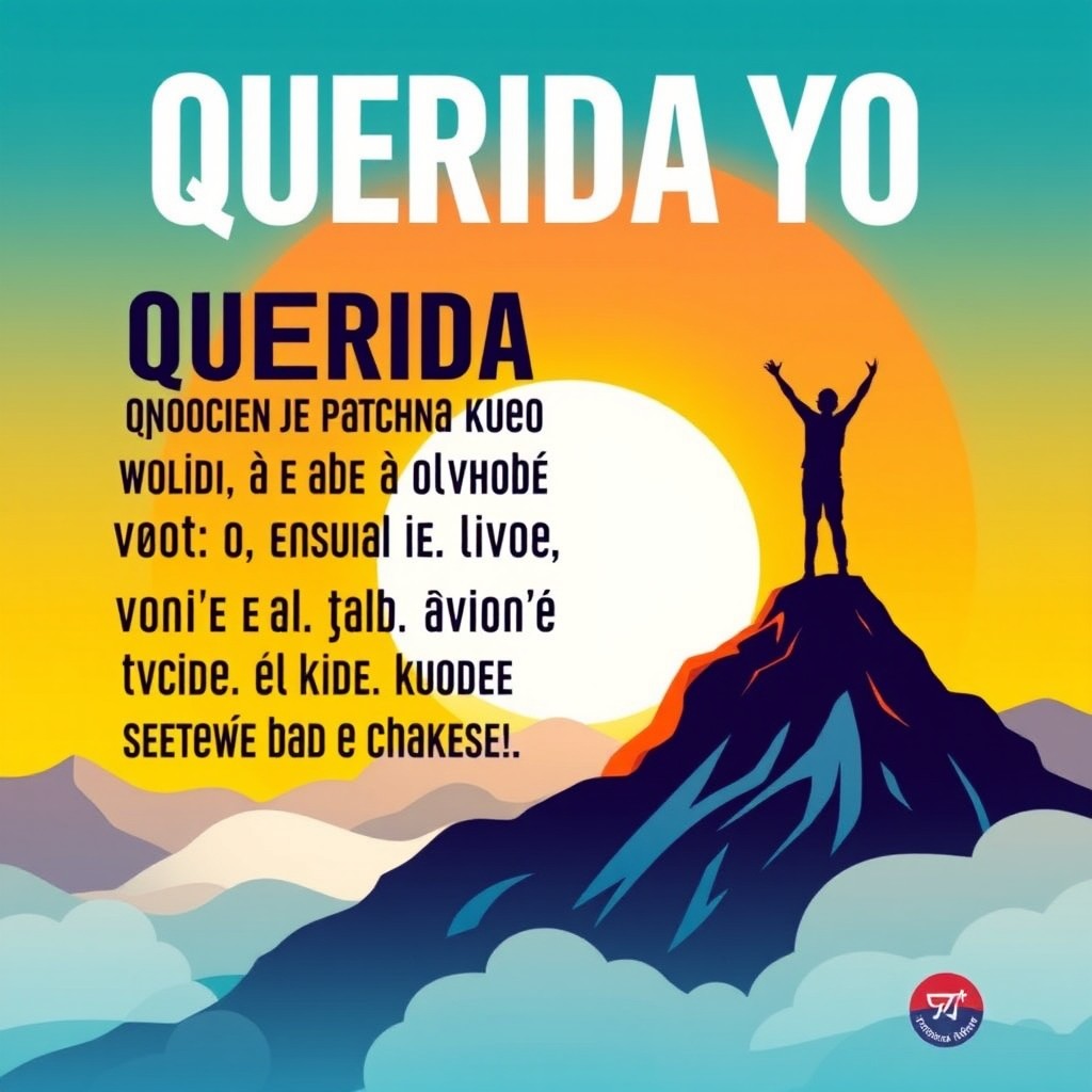 Create a motivational poster inspired by the themes of the song 'QUERIDA YO' by YAMI and CAMILO, emphasizing hope and resilience in facing life's challenges