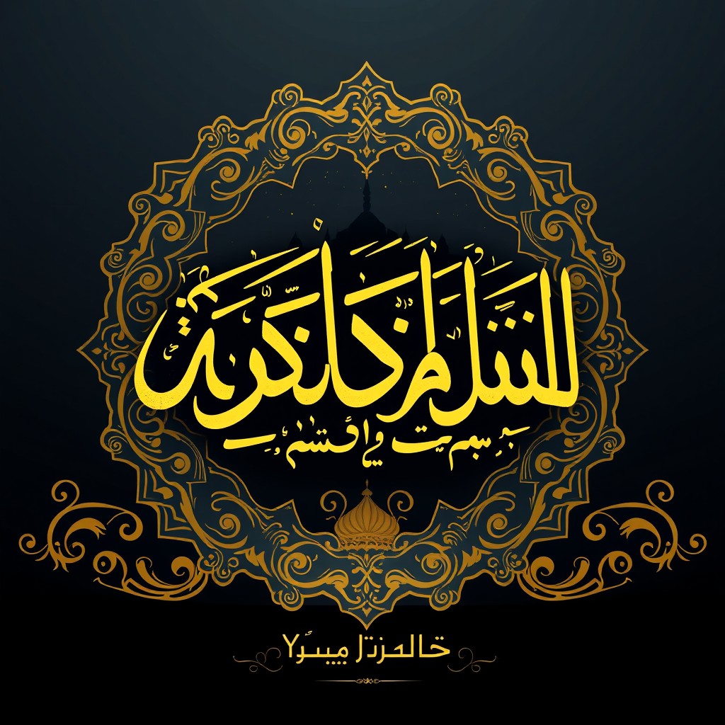 Elegant Arabic calligraphy displaying the message with beautifully crafted letters