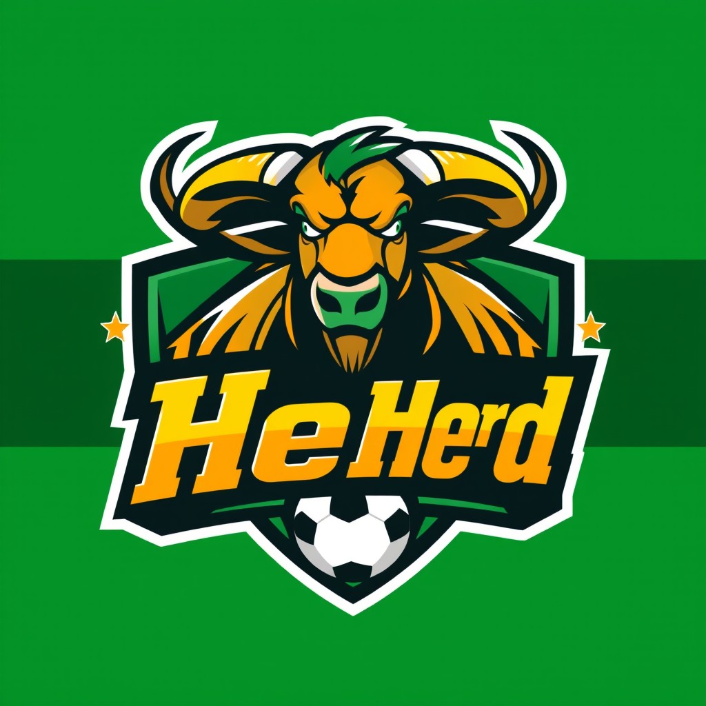 A stylized and modern football club logo for 'Noob Herd', featuring a bold and energetic design